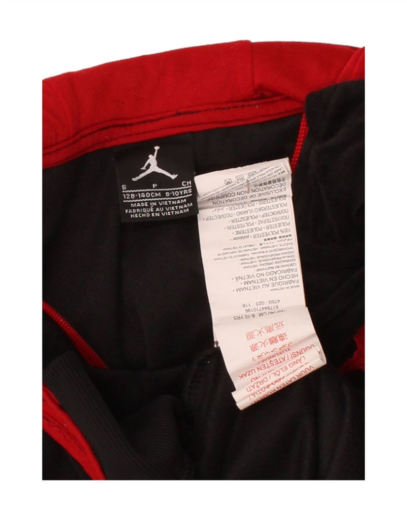 JORDAN Girls Zip Hoodie Sweater 8-9 Years Small  Black Polyester Vintage Jordan and Second-Hand Jordan from Messina Hembry 