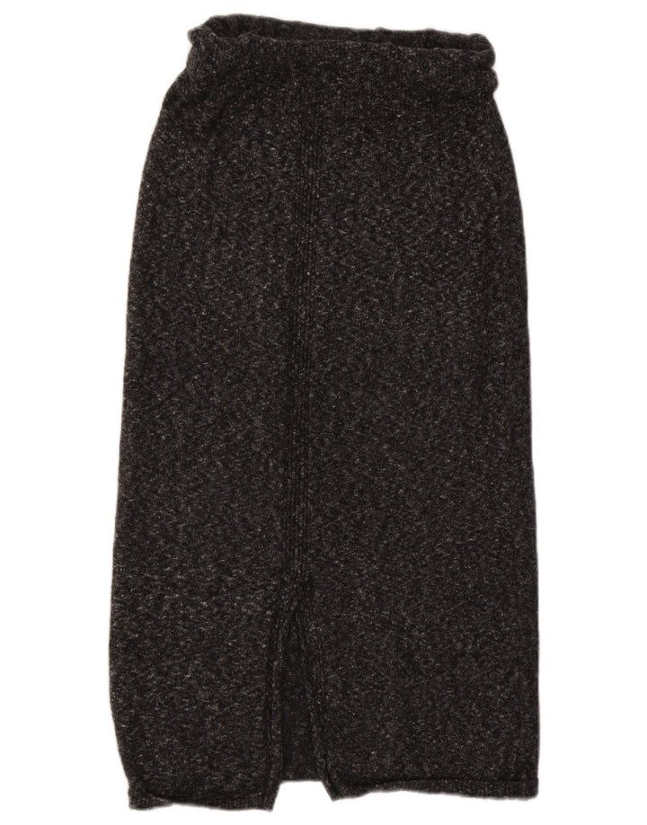 Massimo Dutti Womens Knit Midi Skirt Small W30  Grey Flecked