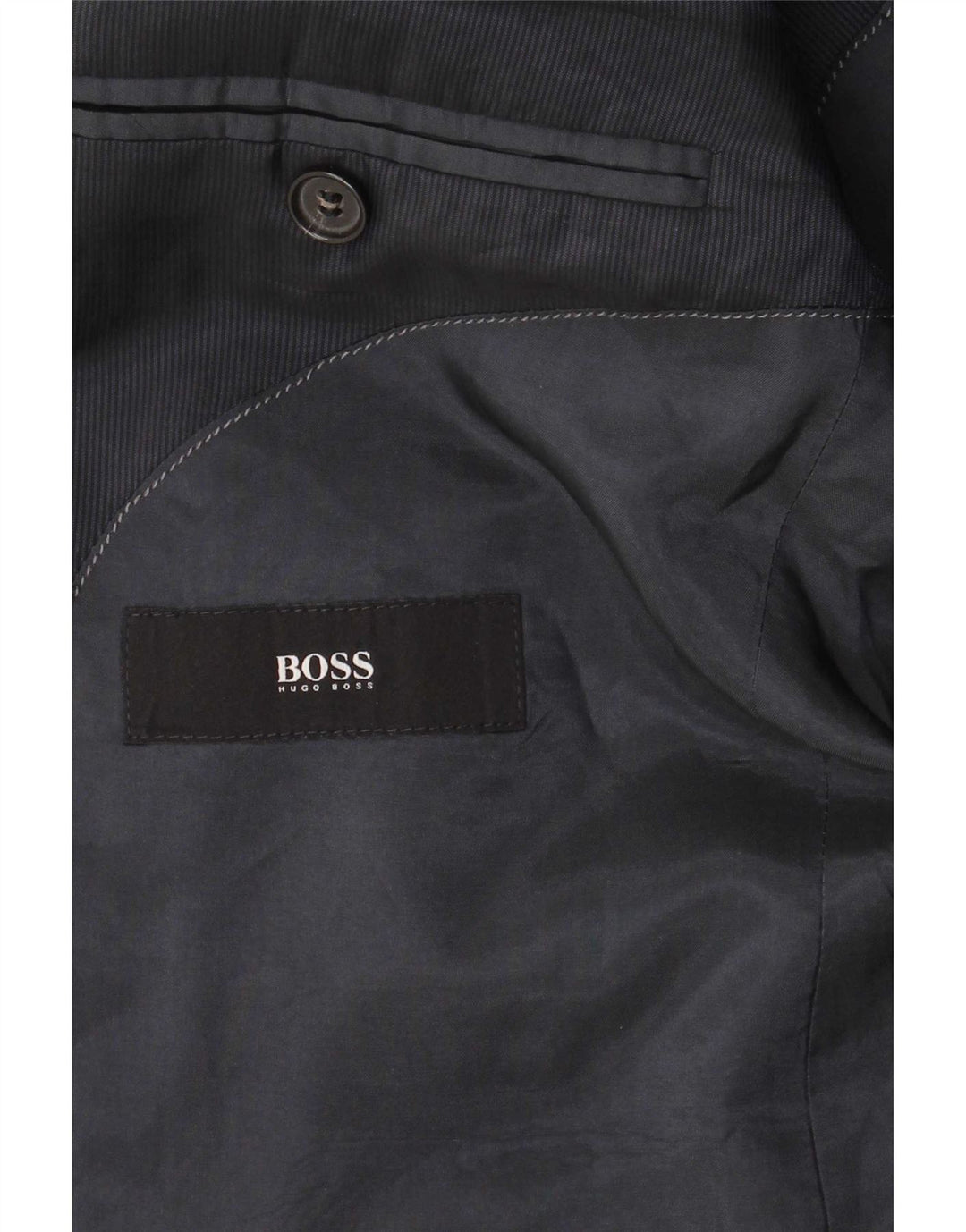Hugo Boss Mens 2 Button Blazer Jacket EU 48 Medium Navy Blue Wool