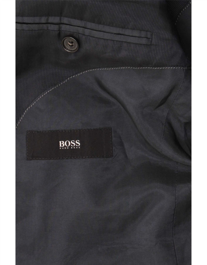 Hugo Boss Mens 2 Button Blazer Jacket EU 48 Medium Navy Blue Wool