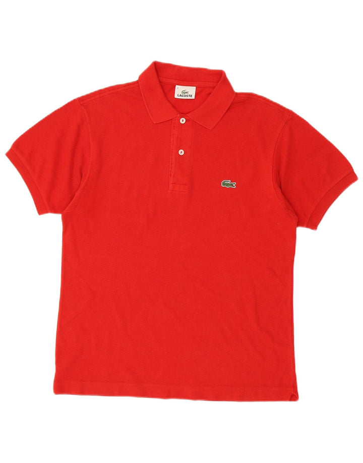 LACOSTE Mens Polo Shirt Size 3 Small Red Cotton