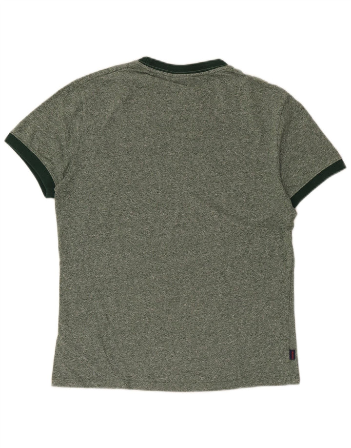 Superdry Mens T-Shirt Top Medium Green Flecked Cotton