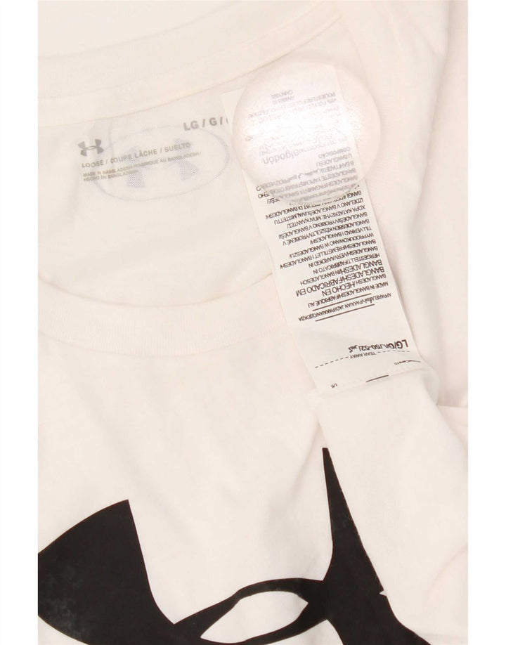 Under Armour Mens Graphic T-Shirt Top Large White Cotton