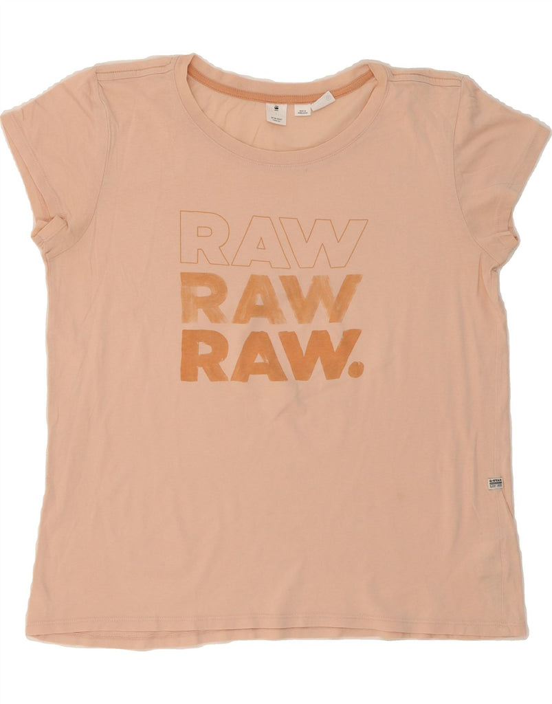 G-STAR Womens Graphic T-Shirt Top UK 16 Large Pink Cotton Vintage G-Star and Second-Hand G-Star from Messina Hembry 