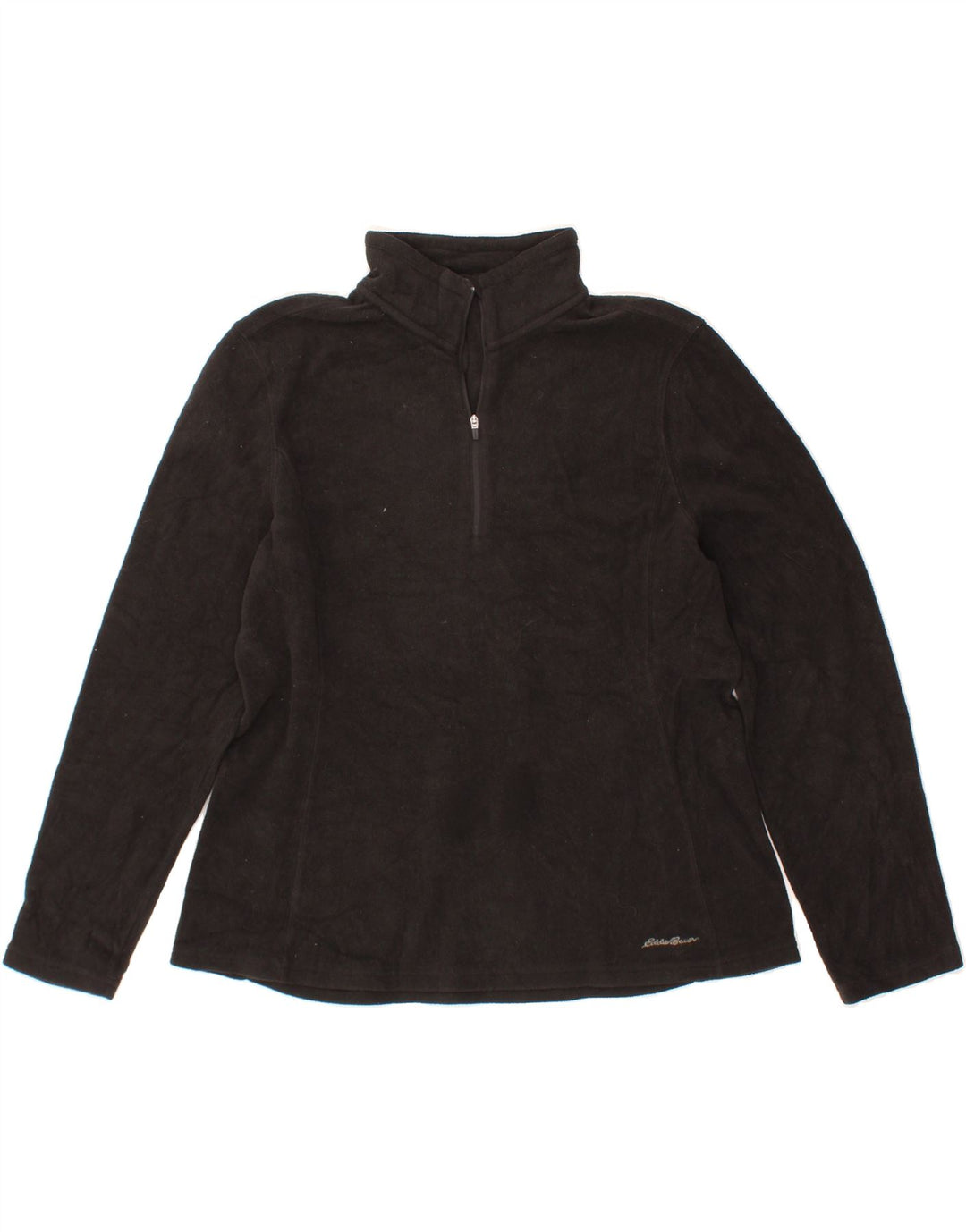 EDDIE BAUER Womens Zip Neck Fleece Jumper UK 18 XL Black Polyester Vintage Eddie Bauer and Second-Hand Eddie Bauer from Messina Hembry 