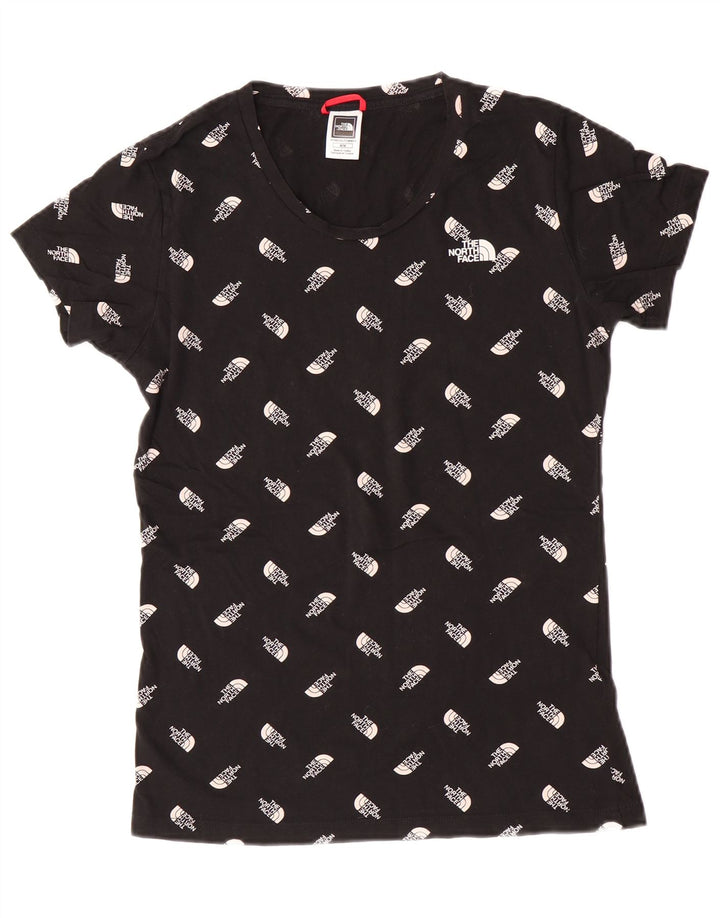 The North Face Womens Graphic T-Shirt Top UK 12 Medium Black Cotton