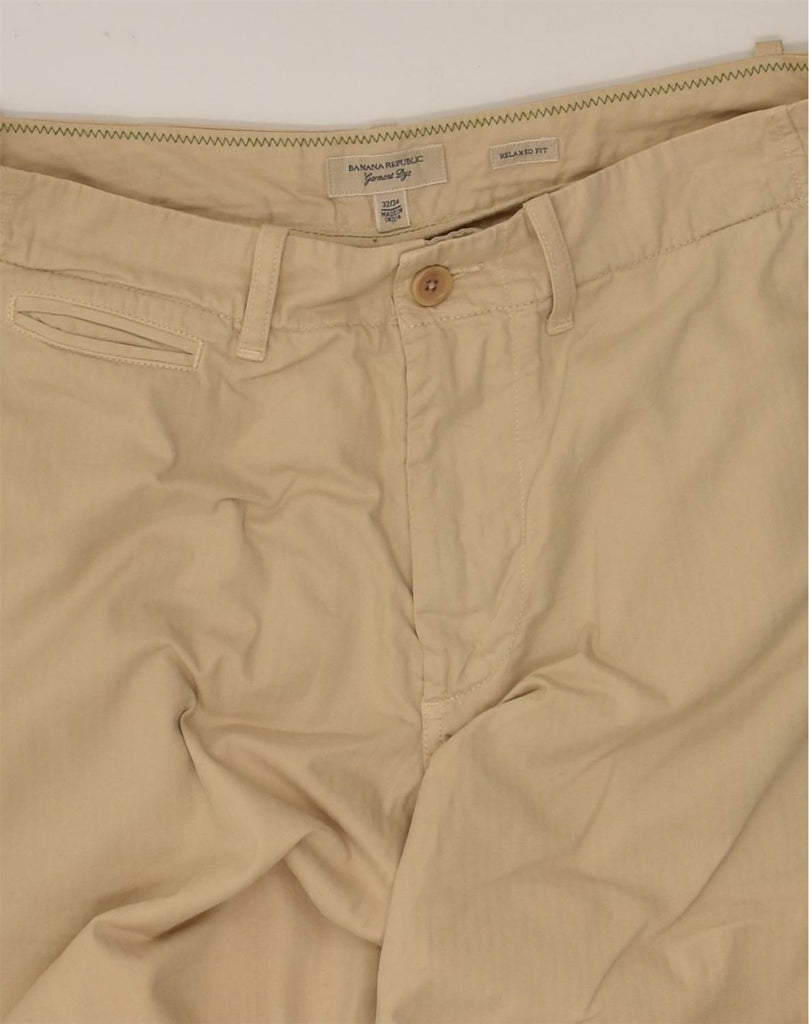 BANANA REPUBLIC Mens Garment Dyed Casual Trousers W32 L34 Beige Cotton | Vintage Banana Republic | Thrift | Second-Hand Banana Republic | Used Clothing | Messina Hembry 