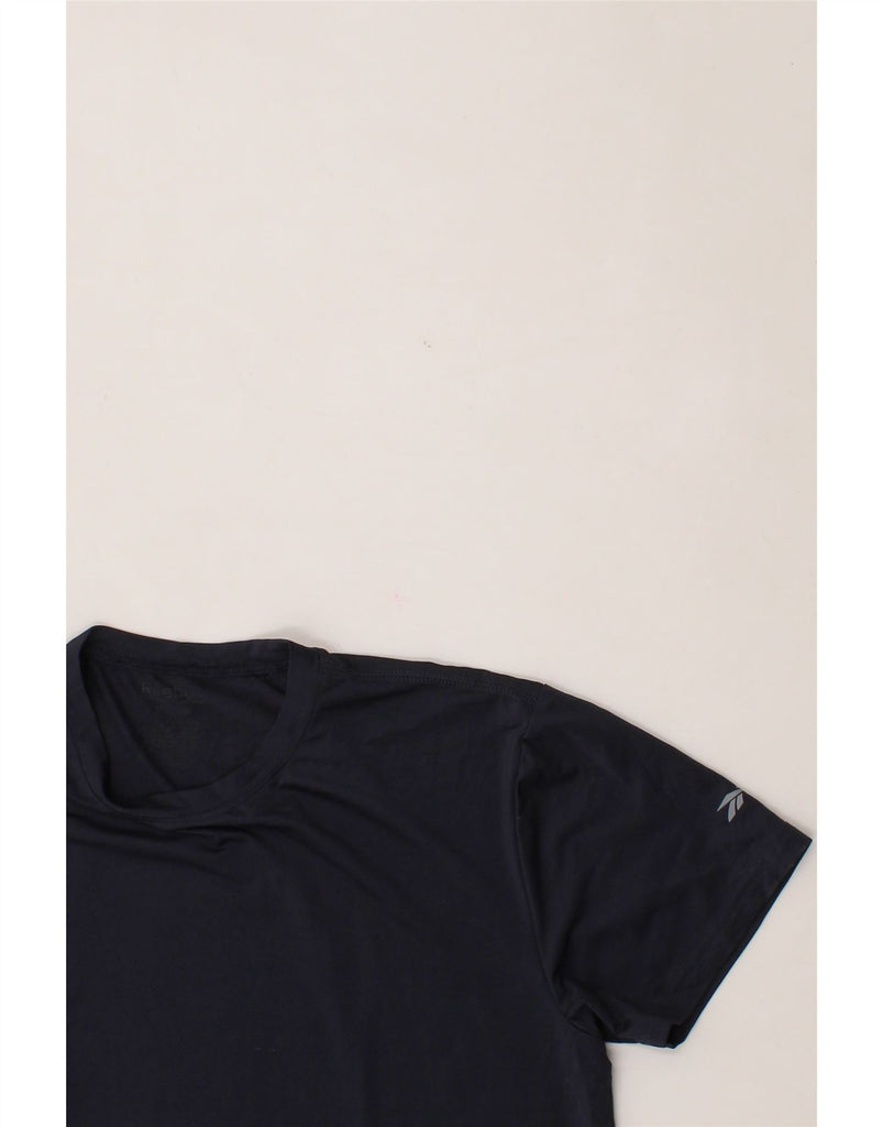 REEBOK Womens T-Shirt Top UK 14 Medium Navy Blue Vintage Reebok and Second-Hand Reebok from Messina Hembry 