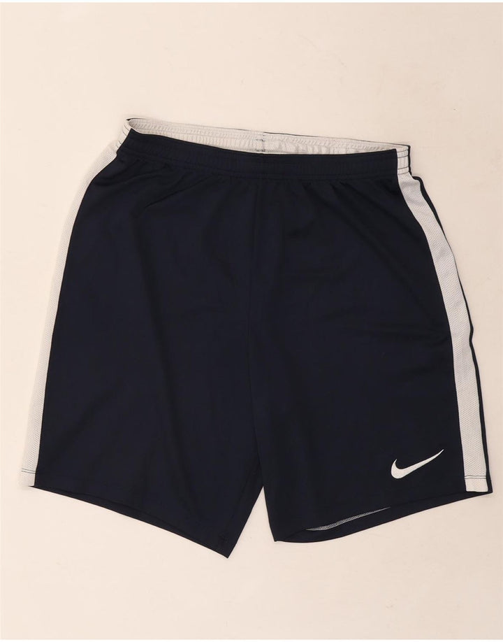 Nike Mens Dri Fit Sport Shorts Large Navy Blue Colourblock Polyester