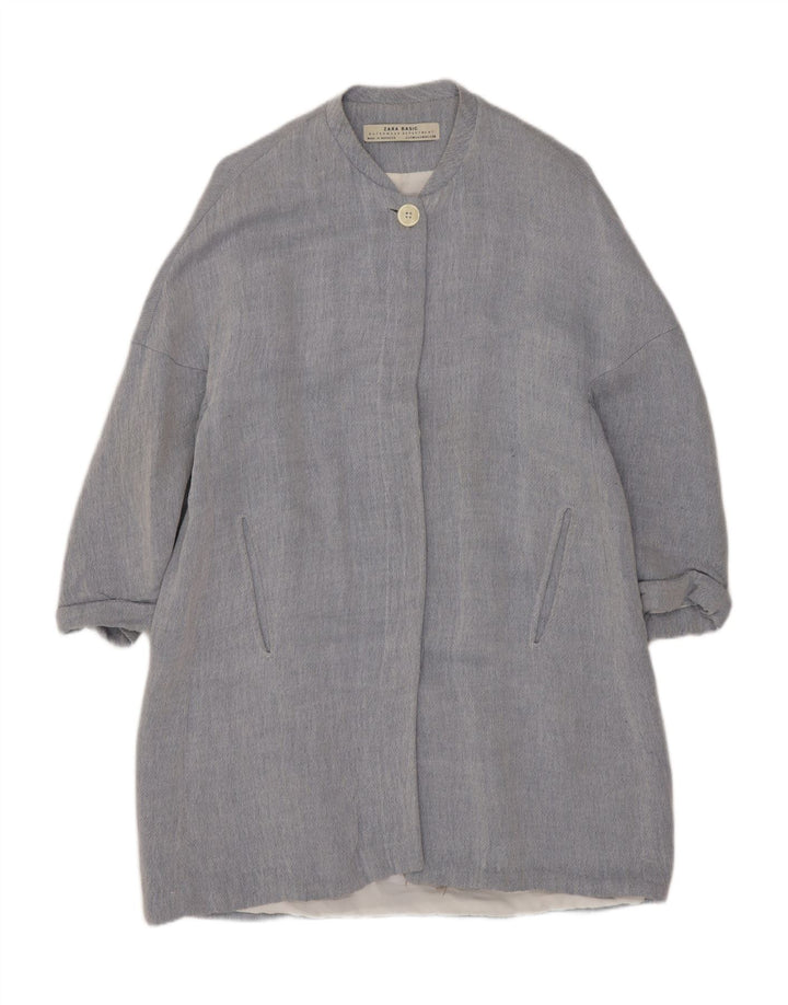 Zara Womens Overcoat UK 14 Medium Blue