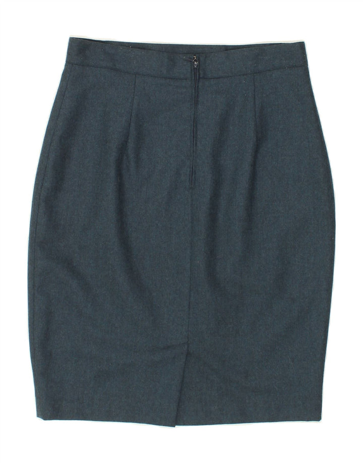 BENETTON Womens Pencil Skirt IT 46 Large W32 Navy Blue Virgin Wool Vintage Benetton and Second-Hand Benetton from Messina Hembry 