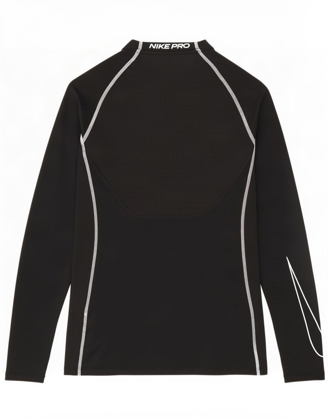 Nike Mens Tight Fit Graphic Top Long Sleeve Small Black Polyester