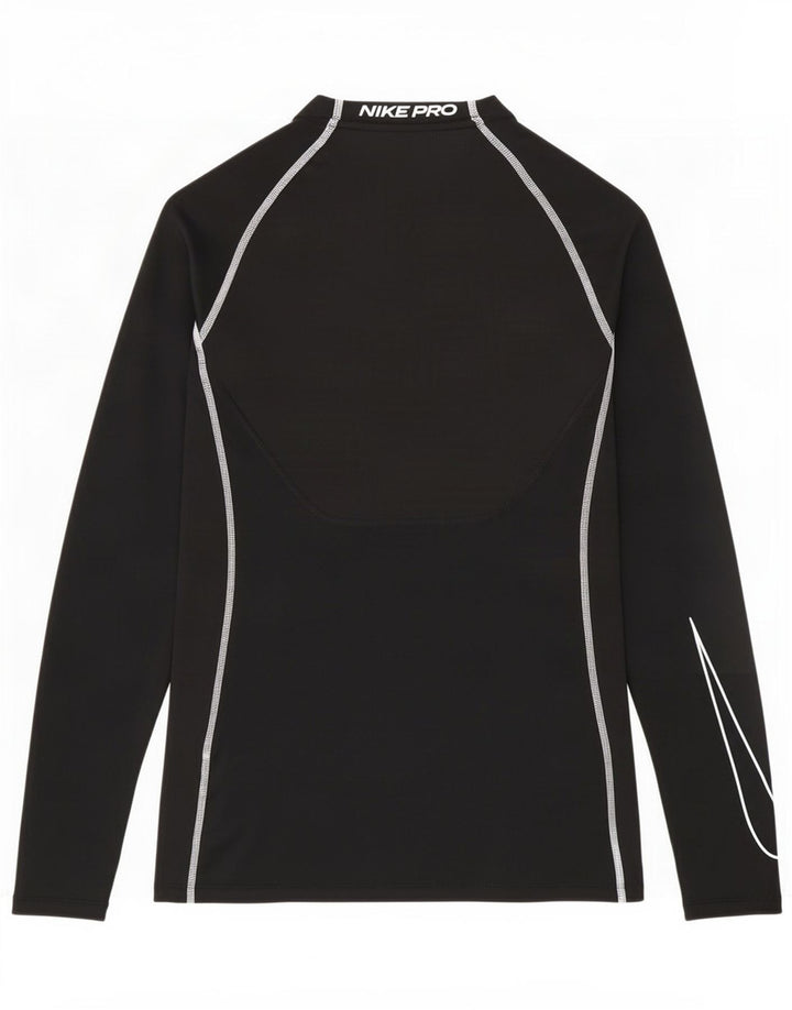Nike Mens Tight Fit Graphic Top Long Sleeve Small Black Polyester