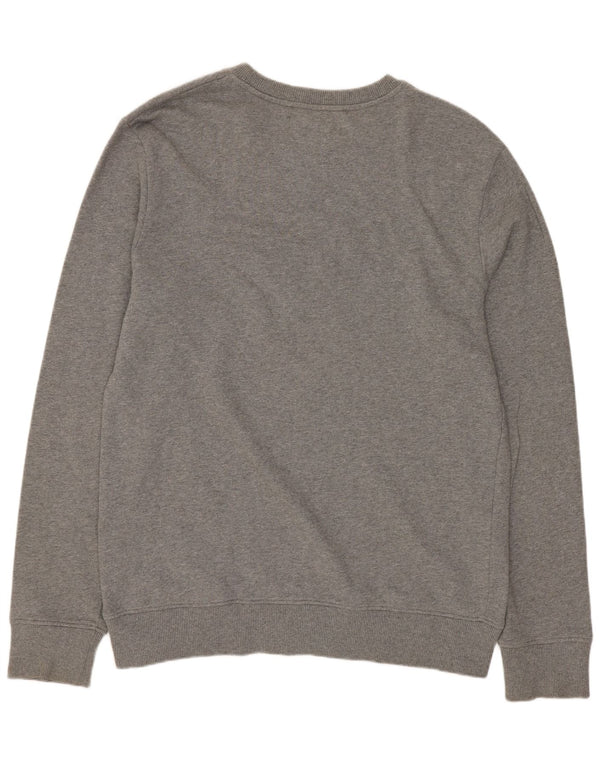 Calvin Klein Jeans Mens Graphic Sweatshirt Jumper Large Grey Flecked Cotton
