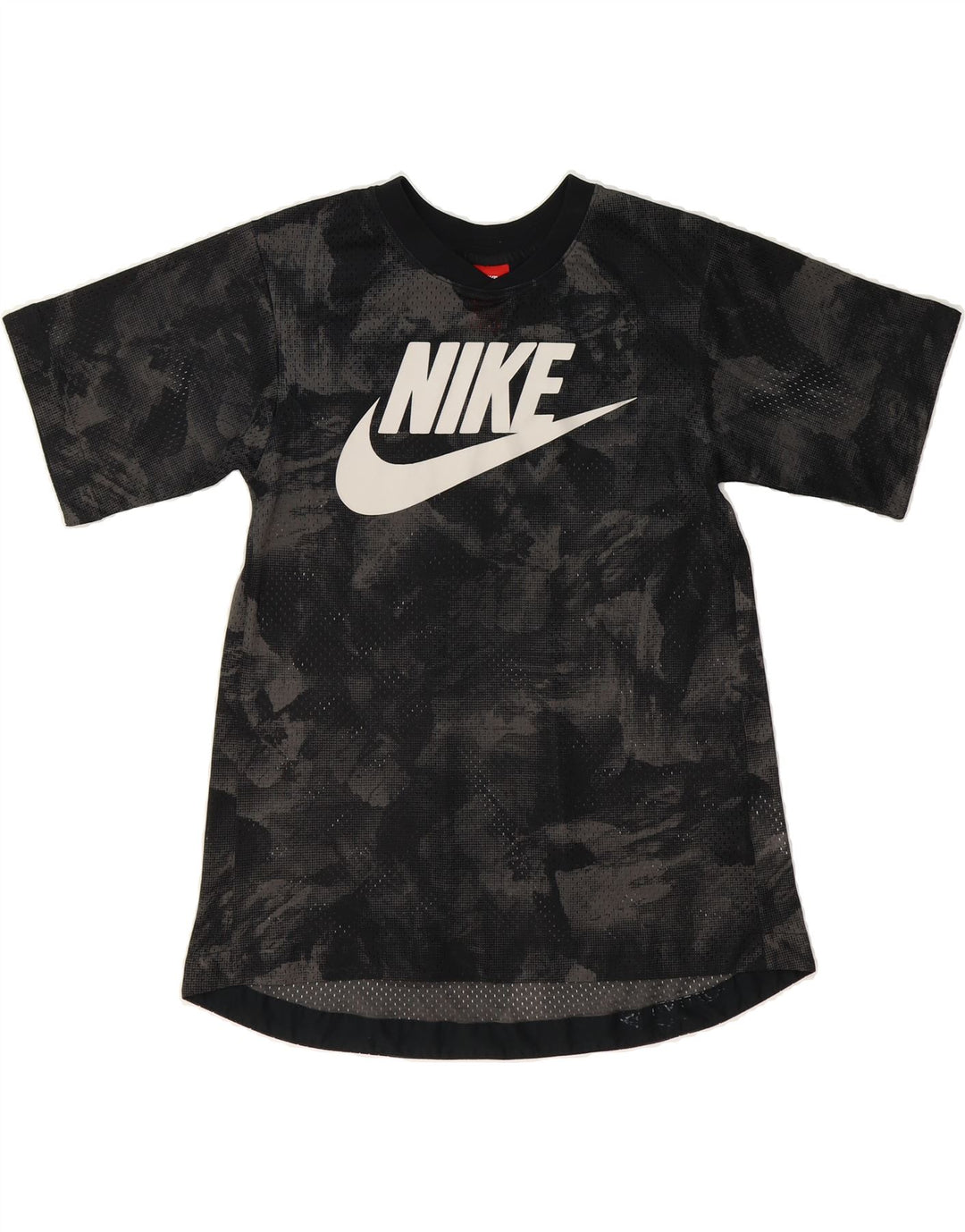 NIKE Mens Graphic T-Shirt Top Small Black Camouflage Polyester Vintage Nike and Second-Hand Nike from Messina Hembry 