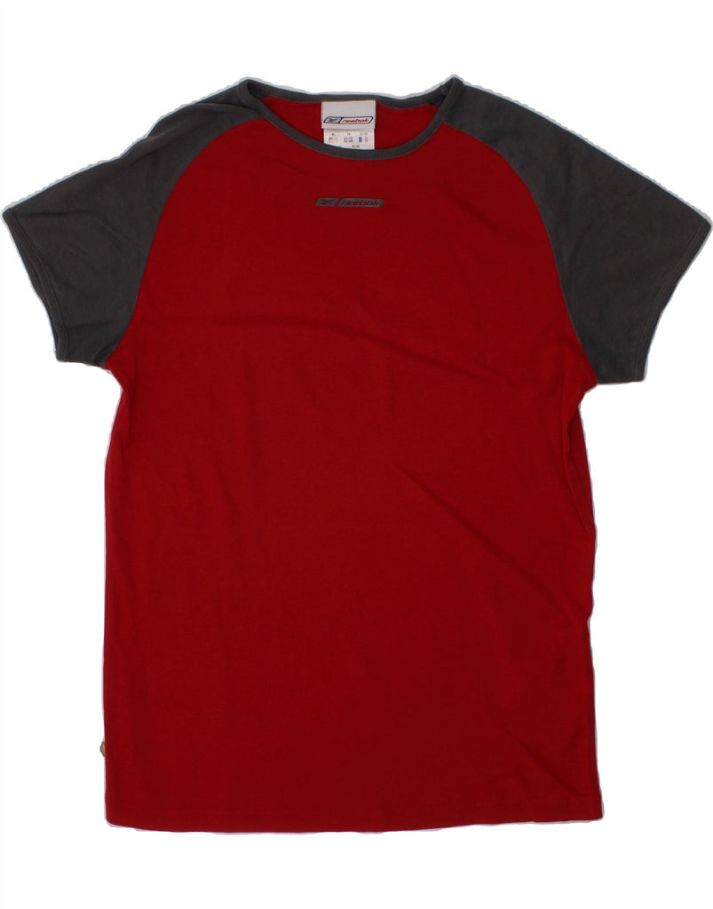 REEBOK Womens T-Shirt Top UK 16 Large  Red Colourblock Sports Vintage Reebok and Second-Hand Reebok from Messina Hembry 