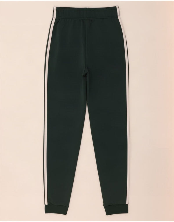 Adidas Boys Tracksuit Trousers Joggers 11-12 Years Green Polyester