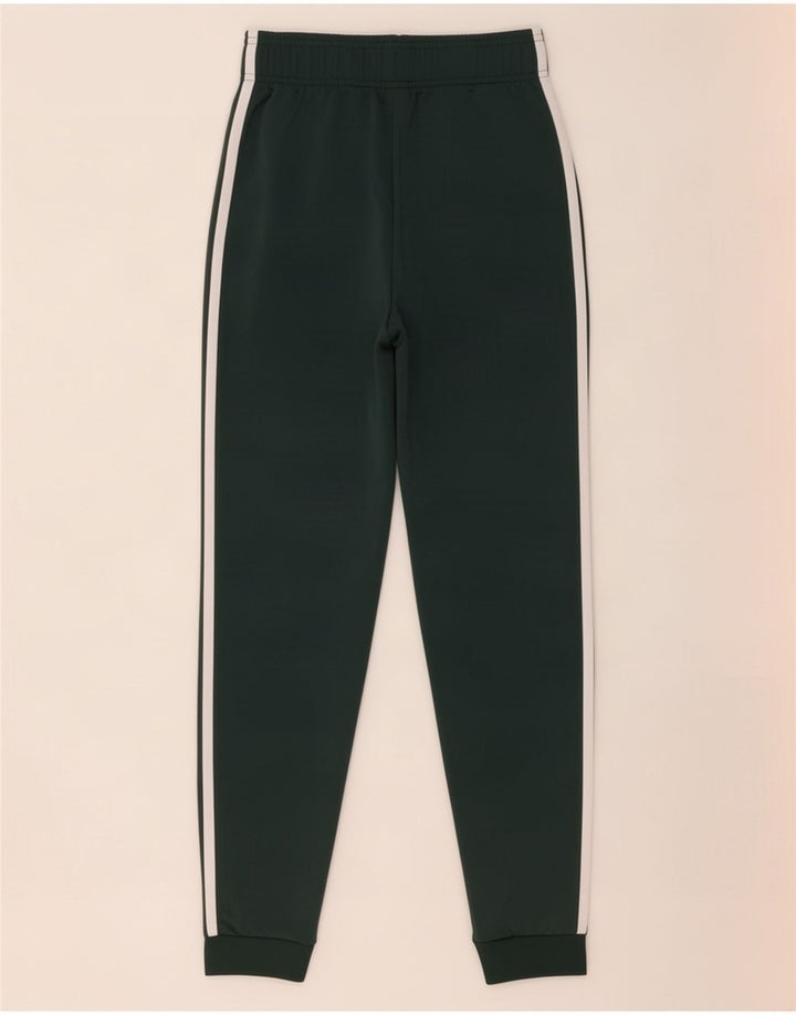Adidas Boys Tracksuit Trousers Joggers 11-12 Years Green Polyester