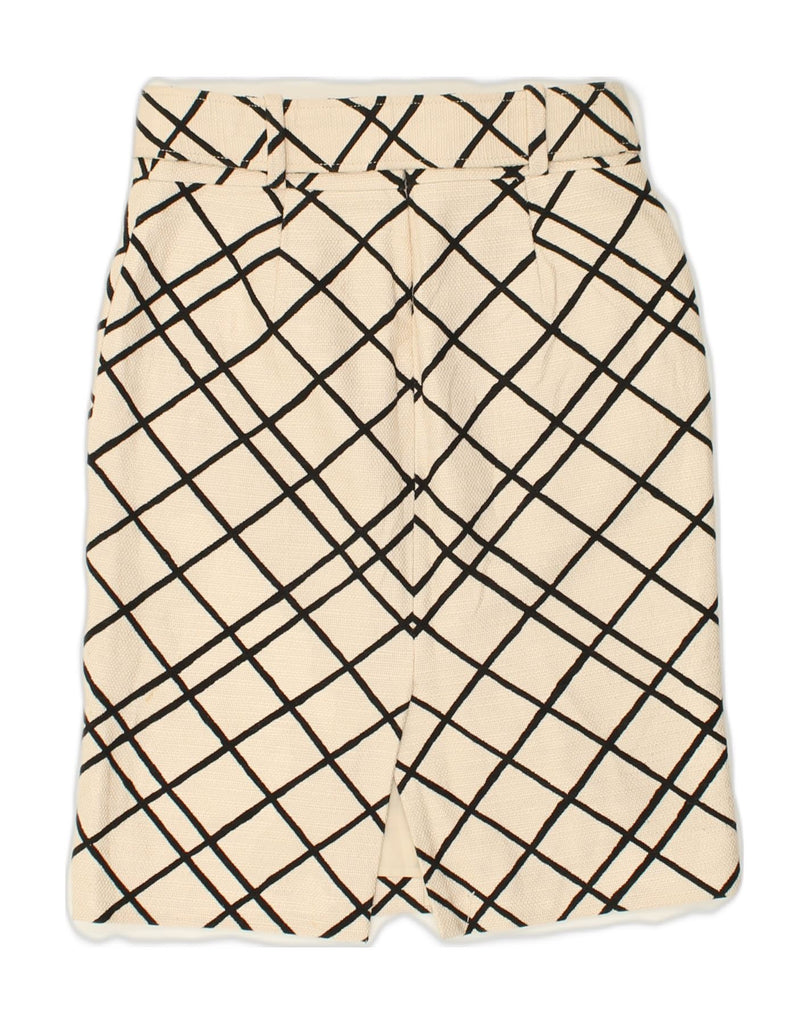 BANANA REPUBLIC Womens Straight Skirt W26 Small Beige Check Cotton | Vintage Banana Republic | Thrift | Second-Hand Banana Republic | Used Clothing | Messina Hembry 