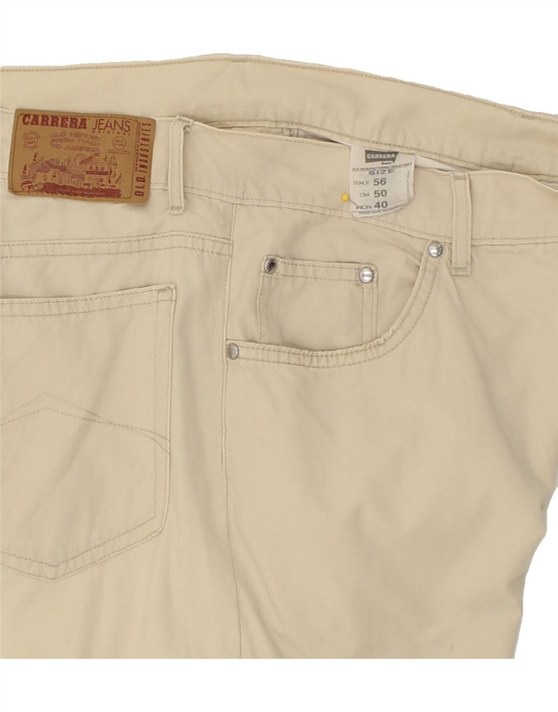 CARRERA Mens Straight Casual Trousers W40 L29  Beige Cotton | Vintage Carrera | Thrift | Second-Hand Carrera | Used Clothing | Messina Hembry 