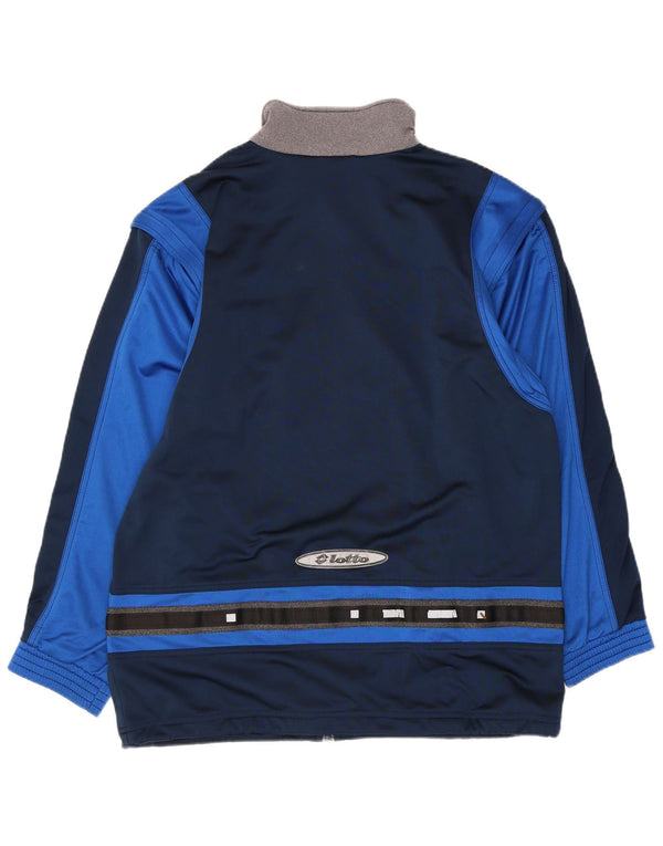 Lotto Mens Tracksuit Top Jacket Large Navy Blue Colourblock Polyester