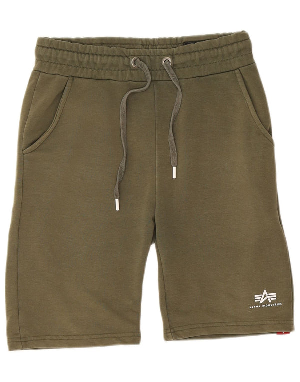 ALPHA INDUSTRIES Mens Sport Shorts Medium  Khaki Cotton