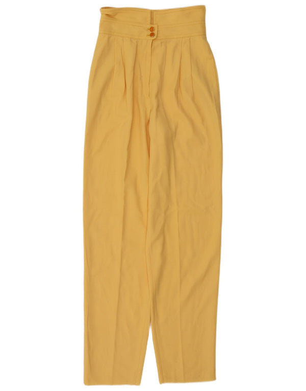 Vintage Womens Pegged High Waist Suit Trousers IT 42 Medium W28 L32 Yellow