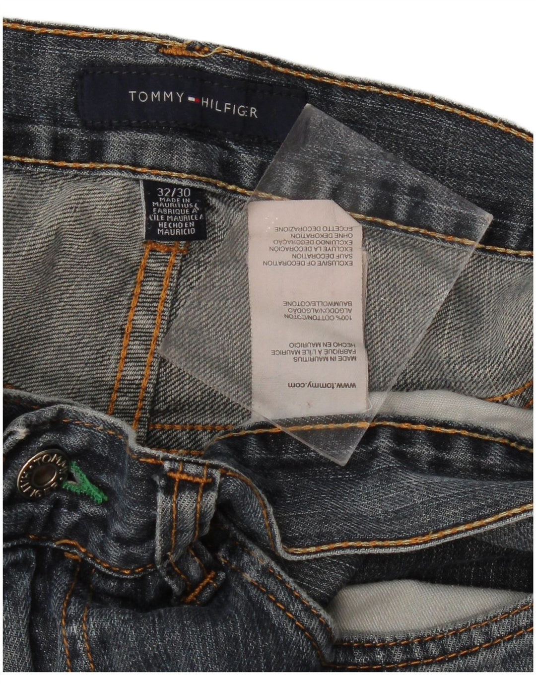 TOMMY HILFIGER Mens Straight Jeans W32 L30  Blue Cotton