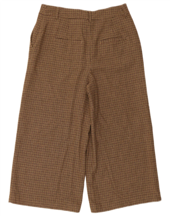Boden Womens Cropped Trousers UK 12 Medium W30 L23 Brown Houndstooth