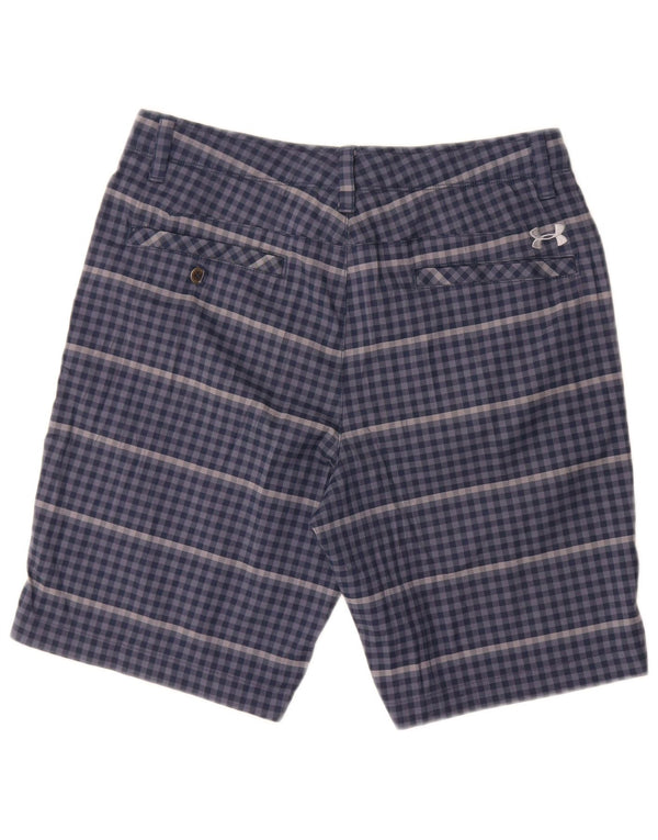 Under Armour Mens Chino Shorts W32 Medium Blue Gingham Polyester
