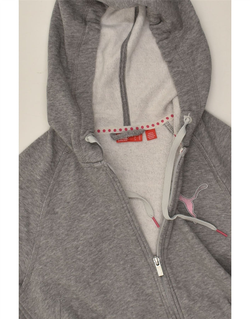 PUMA Womens Zip Hoodie Sweater UK 10 Small Grey | Vintage Puma | Thrift | Second-Hand Puma | Used Clothing | Messina Hembry 