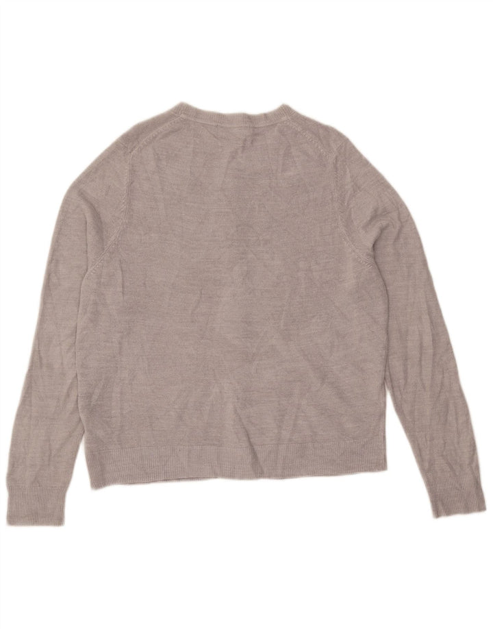 Marks & Spencer Womens Cardigan Sweater UK 14 Large Grey Acrylic