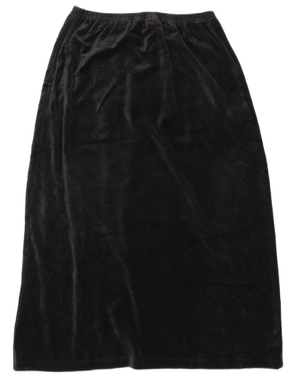 L.L.BEAN Womens Velvet A-Line Skirt Medium W28 Black Cotton