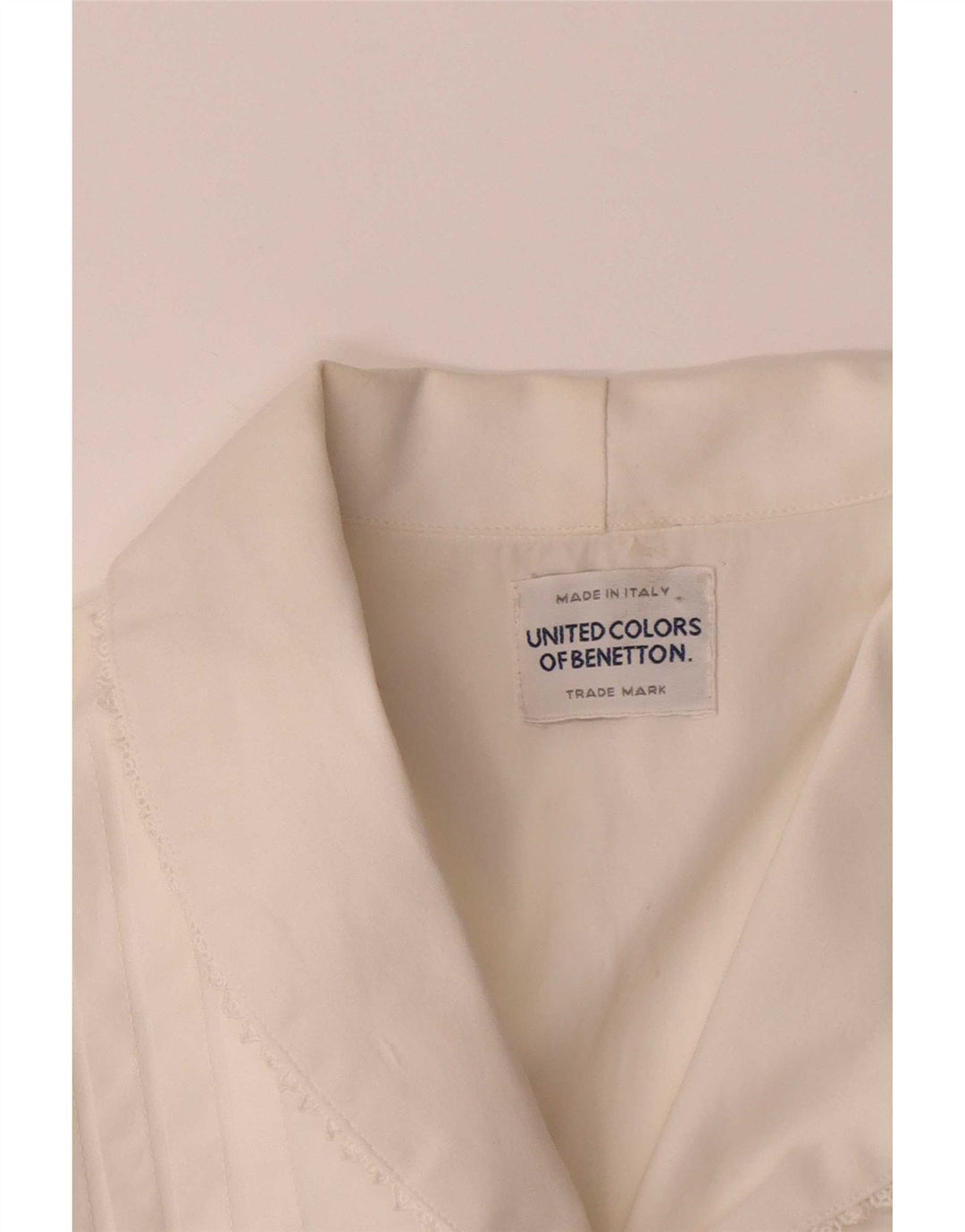 Benetton Womens Tuxedo Shirt UK 12 Medium White