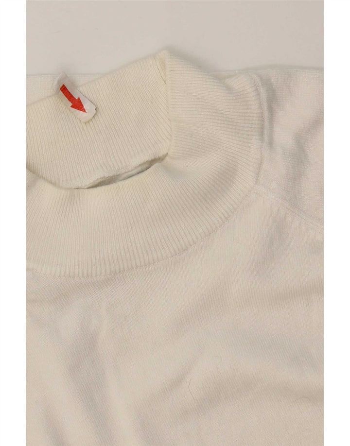 Zara Mens Turtle Neck Jumper Sweater Medium White Viscose