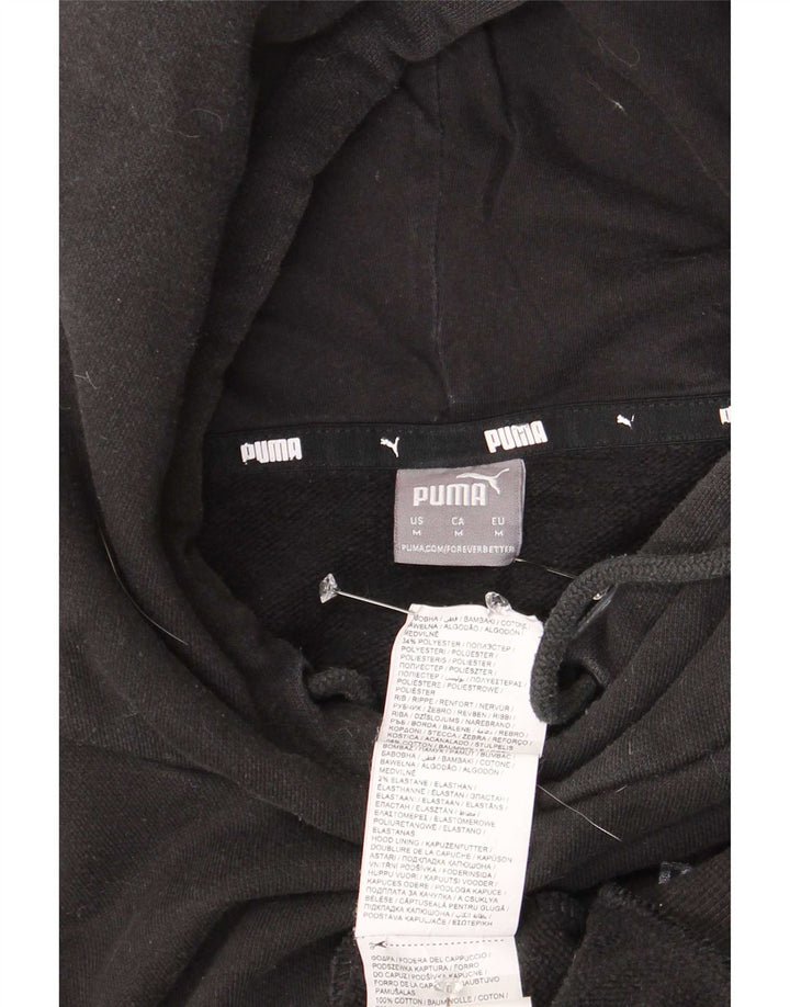 Puma Womens Hoodie Jumper UK 14 Medium Black Cotton
