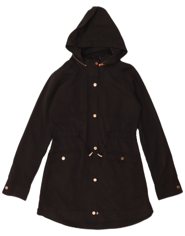 Ted Baker Womens Hooded Oversized Parka Jacket Size 1 XS Black Polyester