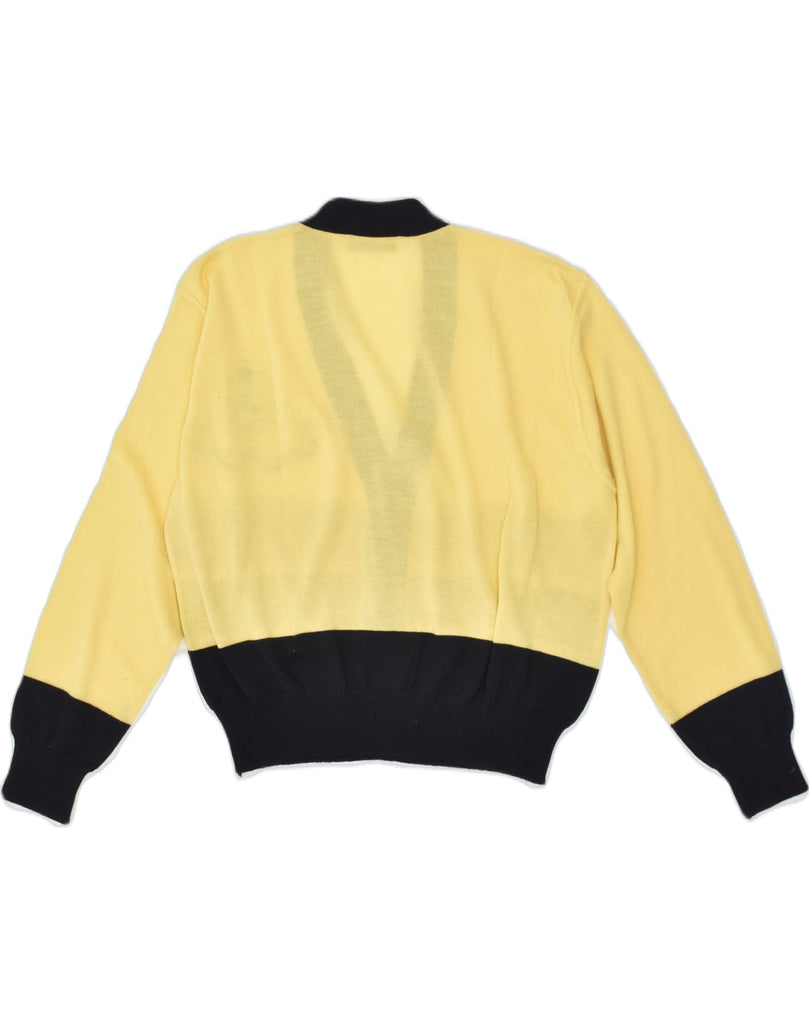 VINTAGE Womens Oversized V-Neck Jumper Sweater IT 50 XL Yellow Colourblock | Vintage Vintage | Thrift | Second-Hand Vintage | Used Clothing | Messina Hembry 