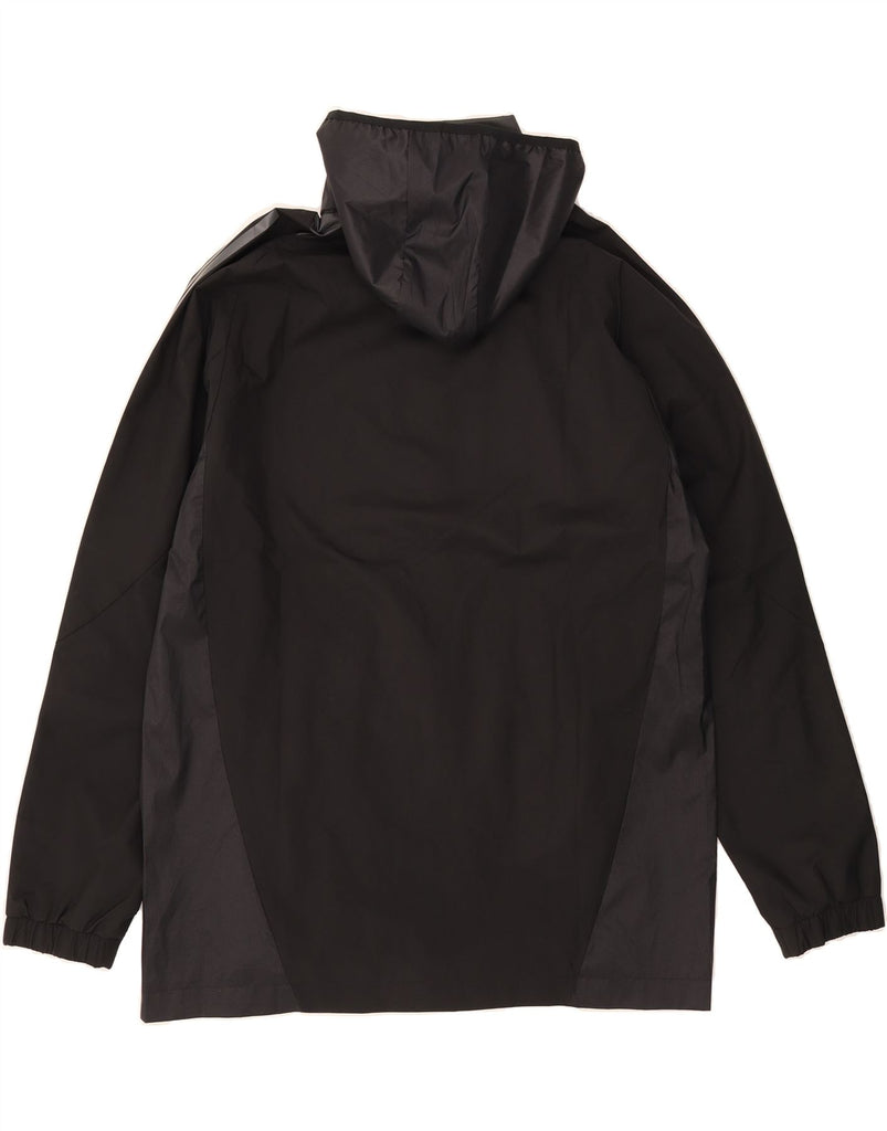 ADIDAS Mens Hooded Rain Jacket UK 40 Large Black Colourblock Polyester Vintage Adidas and Second-Hand Adidas from Messina Hembry 