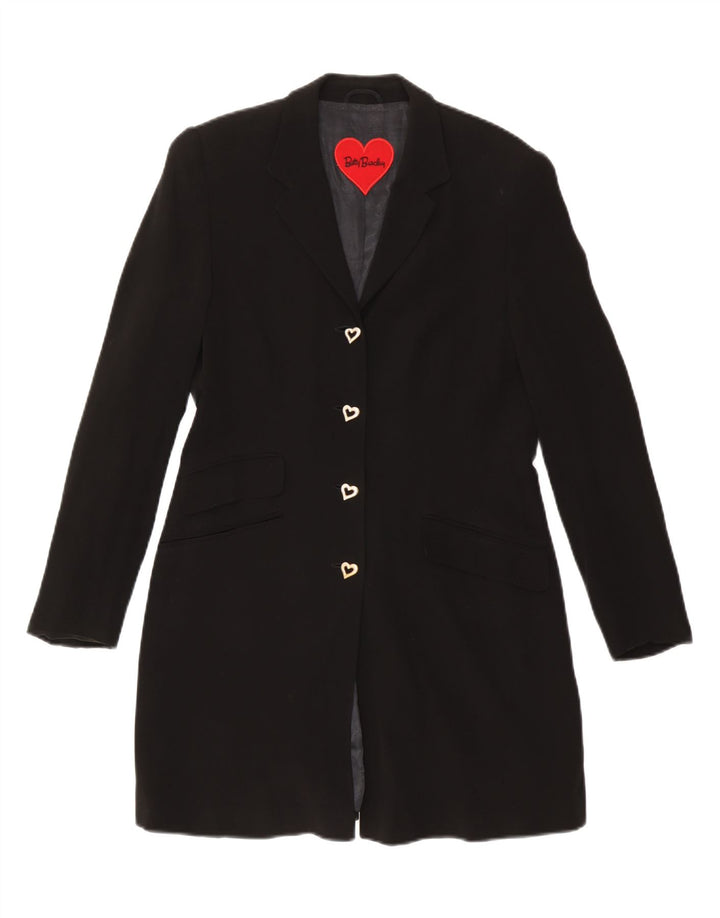 Betty Barclay Womens 4 Button Longline Blazer Jacket UK 12 Medium Black