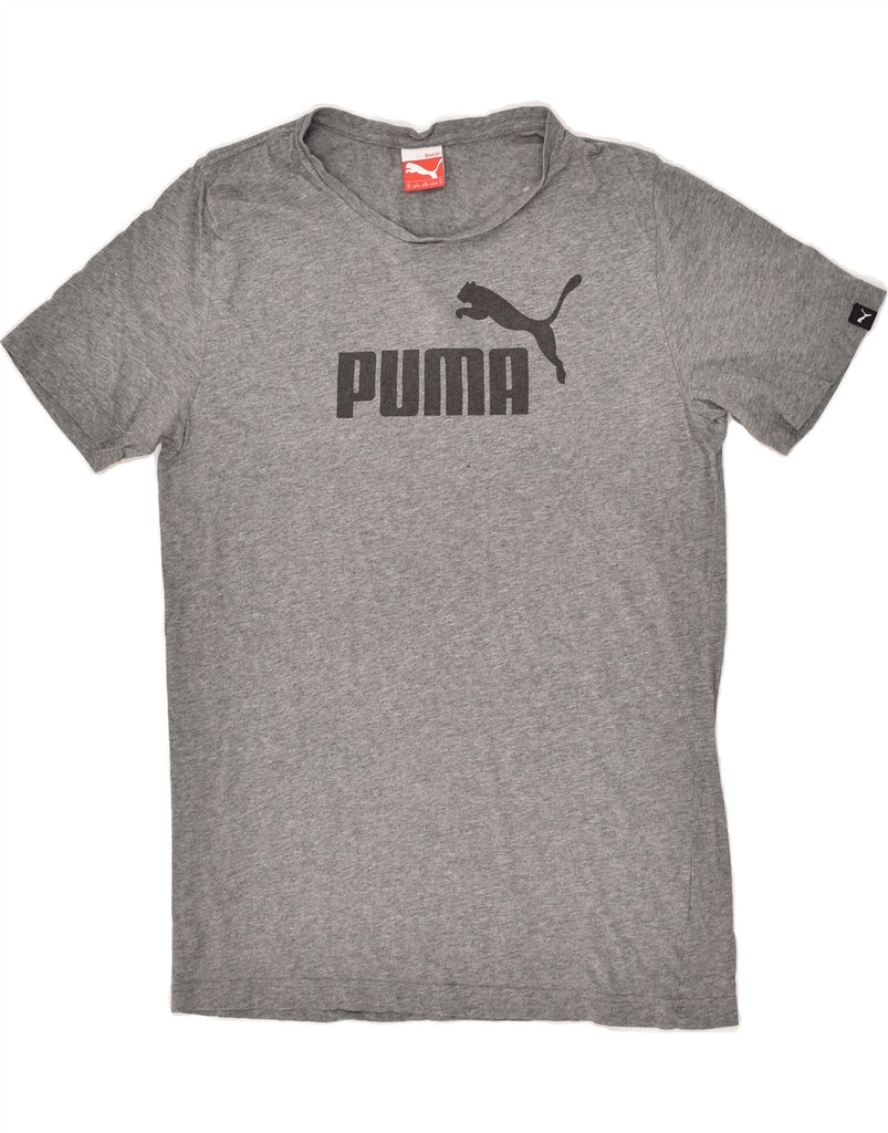 PUMA Mens Graphic T-Shirt Top Medium Grey Cotton | Vintage Puma | Thrift | Second-Hand Puma | Used Clothing | Messina Hembry 