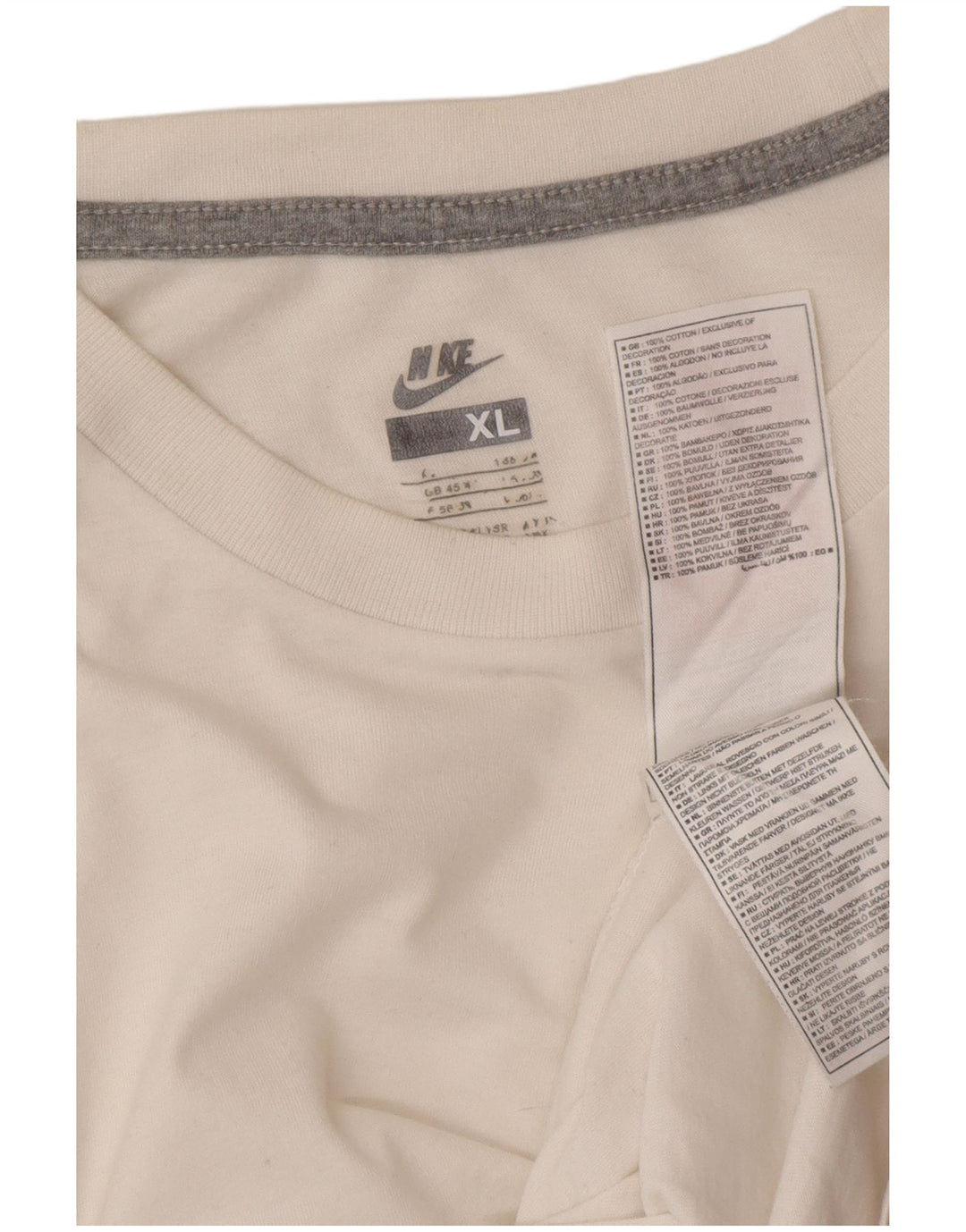 NIKE Mens T-Shirt Top UK 45/47 XL White Cotton