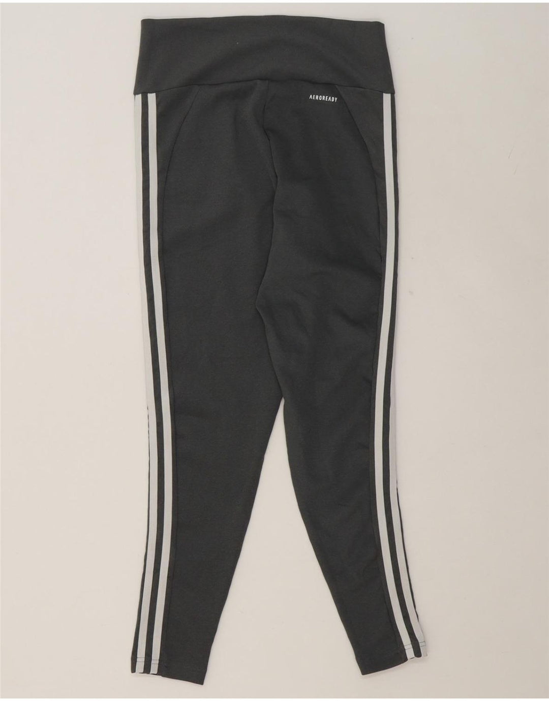 ADIDAS Womens Aeroready Crop Leggings UK 12/14 Medium Grey Vintage Adidas and Second-Hand Adidas from Messina Hembry 
