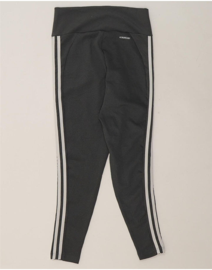ADIDAS Womens Aeroready Crop Leggings UK 12/14 Medium Grey Vintage Adidas and Second-Hand Adidas from Messina Hembry 