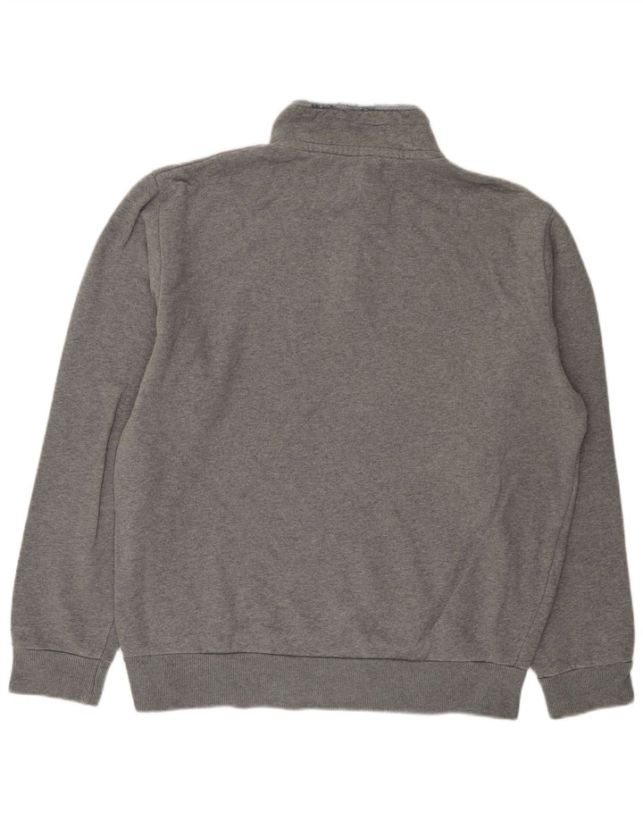 CREW CLOTHING Mens Zip Neck Sweatshirt Jumper XL Grey Cotton