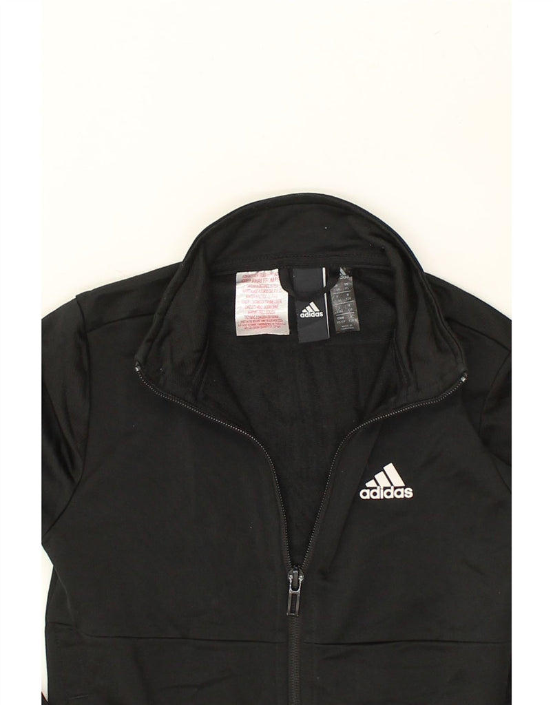 ADIDAS Boys Graphic Tracksuit Top Jacket 7-8 Years Black Polyester | Vintage Adidas | Thrift | Second-Hand Adidas | Used Clothing | Messina Hembry 