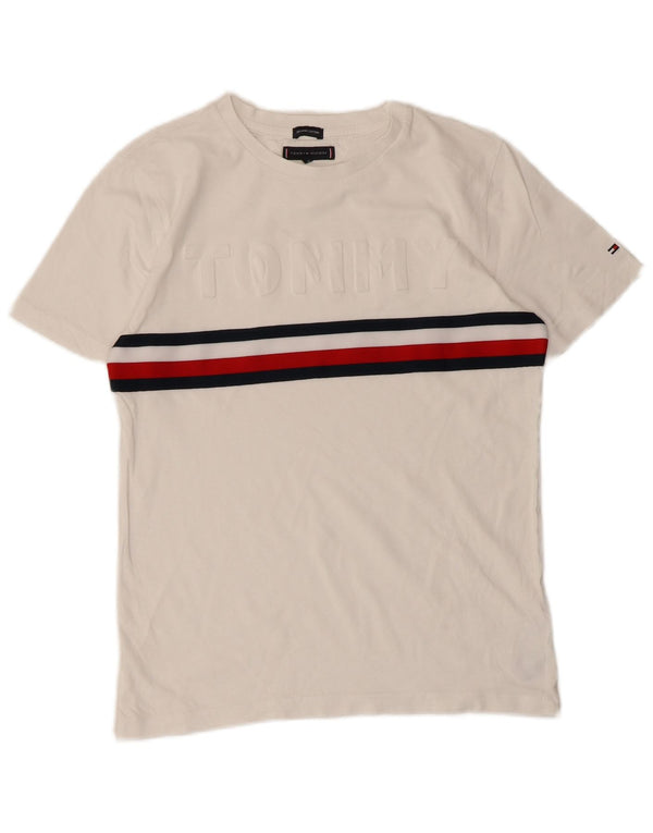 Tommy Hilfiger Boys Graphic T-Shirt Top 13-14 Years White Colourblock