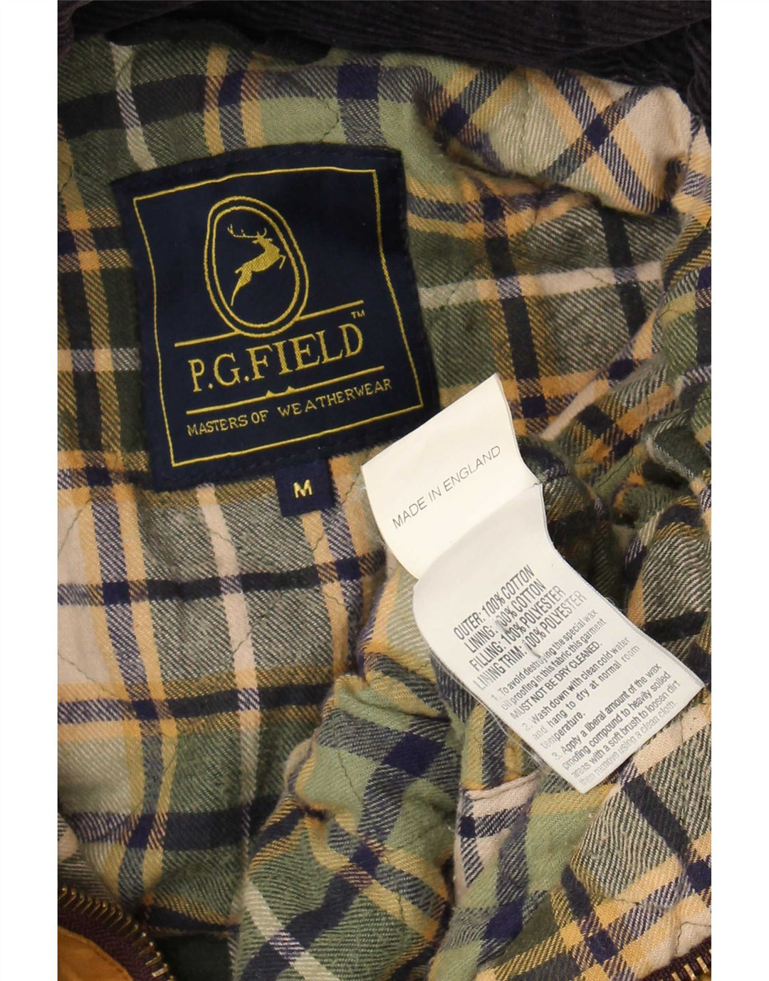 P.G.Field Mens Waxed Cotton Jacket UK 38 Medium Beige