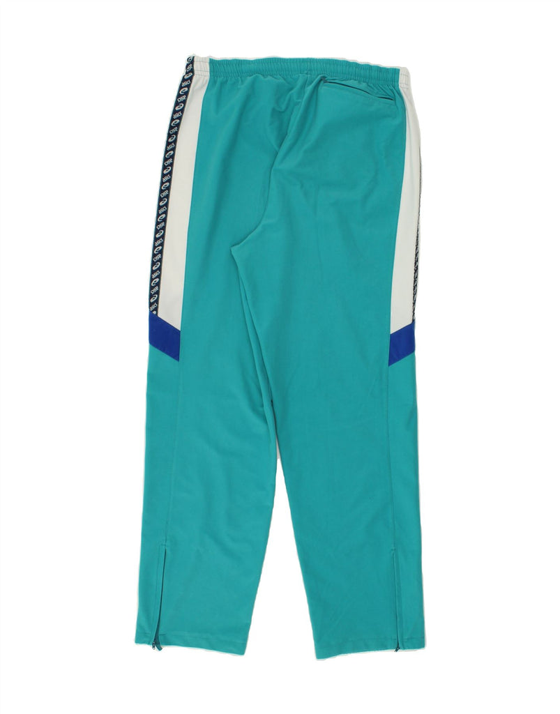 ASICS Mens Graphic Tracksuit Trousers IT 52 XL Turquoise Colourblock | Vintage Asics | Thrift | Second-Hand Asics | Used Clothing | Messina Hembry 
