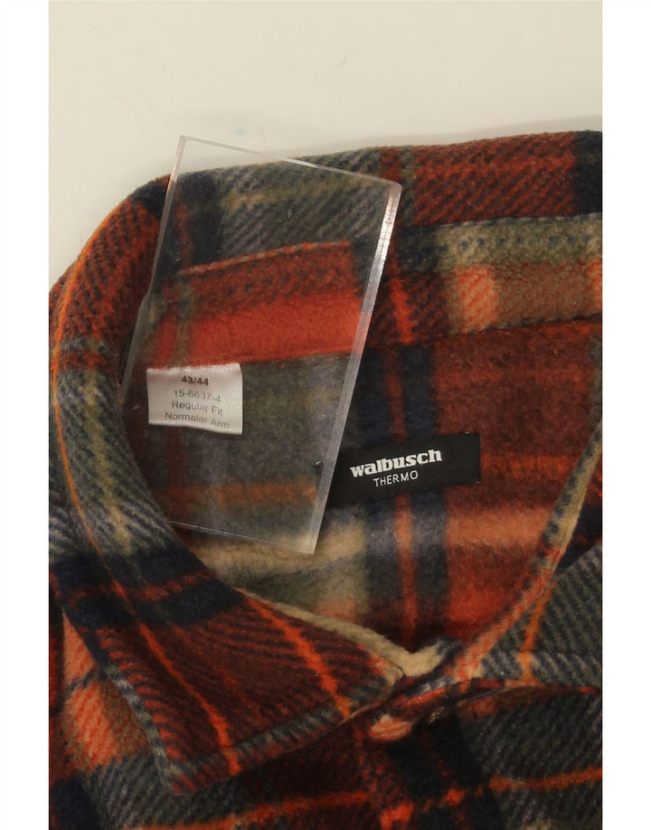 WALBUSCH Mens Regular Fit Fleece Shirt Size 43/44 XL Multicoloured Check Vintage Walbusch and Second-Hand Walbusch from Messina Hembry 